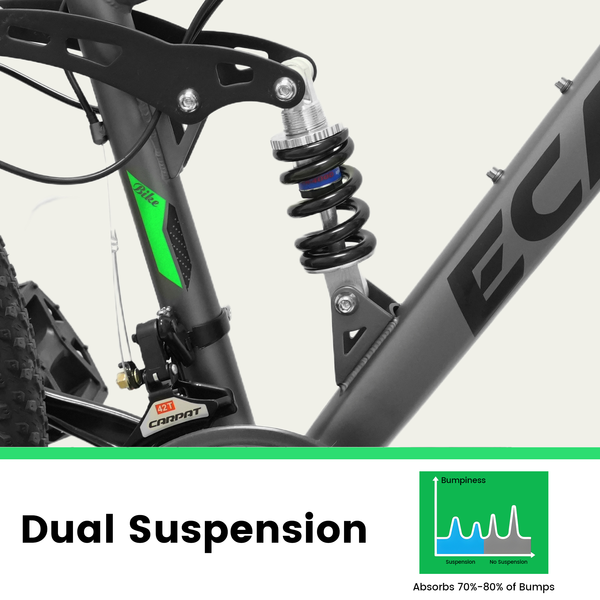 26 Inch Mountain Bike, 21-Speed Disc Brake, Front Fork Rear Shock Absorber Carbon Steel Frame Mountain Bike, Mens Womens Trail Commuter City Bicycles