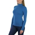 thumbnail image 5 of ToBeInStyle Women's Soft Cotton Long Sleeve Turtleneck Sweatshirt - Blue Ashes - Large, 5 of 6