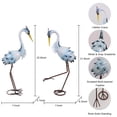 38"/36" Large Metal Heron Standing Yard Art, Blue Crane Lawn Sculptures ...