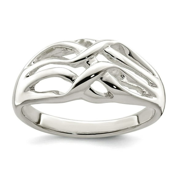 925 Sterling Silver Polished Woven Ring Size 8 Ring for Women - 4.0 Grams