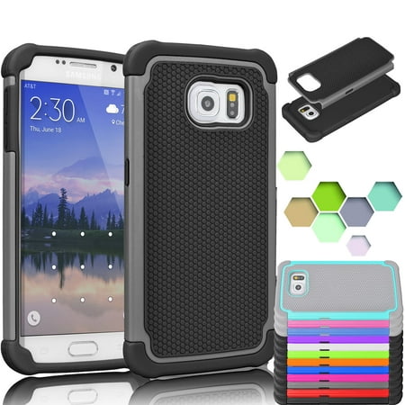 Galaxy S6 Case,Rugged Rubber Shock Absorbing Hybrid Plastic Impact Defender Slim Hard Case Cover Shell For Samsung Galaxy S6 S VI G9200 GS6 All Carriers Njjex [New Ball]