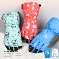 thumbnail image 3 of Guantes de esquí de invierno para niños, resistentes al viento, cálidos, con forro polar, gruesos, para montar al aire libre, con dedos paralelos, 3 of 6