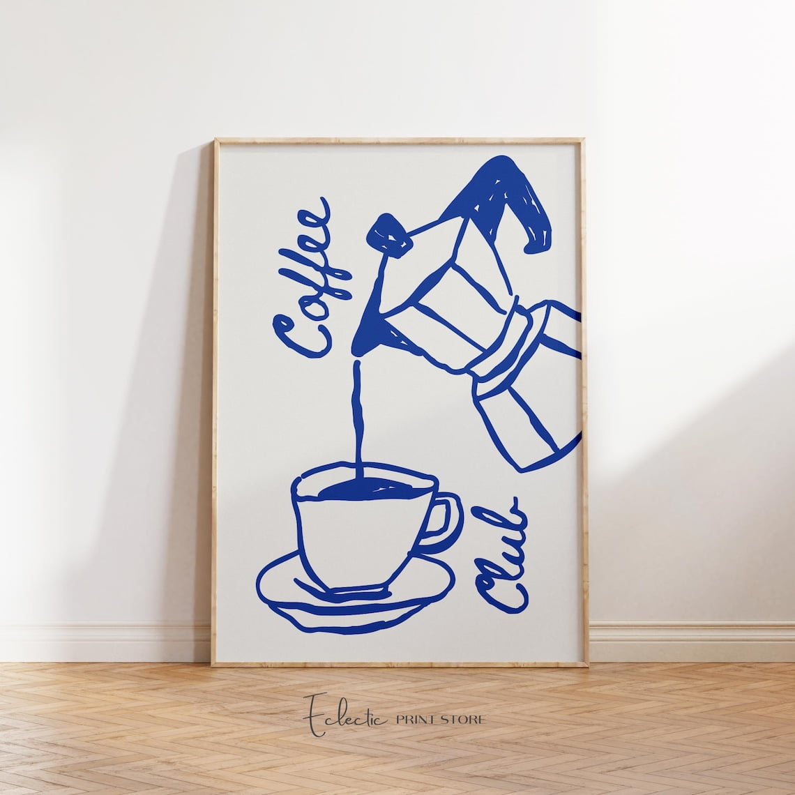 Coffee Club Wall Art Print Minimal Cafe Kitchen Decor