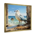 thumbnail image 2 of Designart "Majestic Coastal Seagull Sentinel" Animals Framed Wall Art Decor - Modern Brown Seagull Hallway Framed Wall Art Decor, 2 of 6