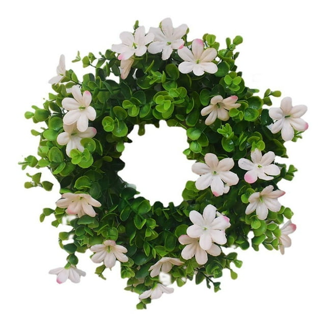 DOLITY 12 Inches Eucalyptus Wreath Garland Artificial Leaves Fake Flower Artificial for Pink