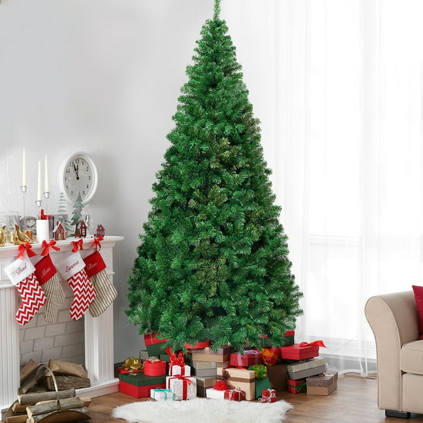 Árbol de Navidad Artificial Costway 2,4 m Abeto PVC verde