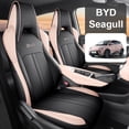 thumbnail image 2 of Funda de asiento de coche Motoptes de cuero personalizada específica para BYD Seagull rosa con cobertura total, juego completo delantero y trasero, 2 of 5