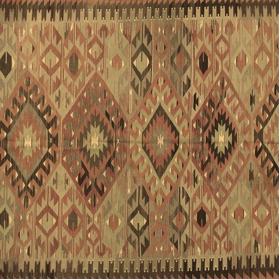 Ahgly Company Indoor Square Persian Brown Traditional Area Rugs, 3' Square