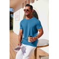 thumbnail image 2 of Camiseta COOFANDY Premium para hombre, manga corta, cuello redondo, azul, 2 of 5