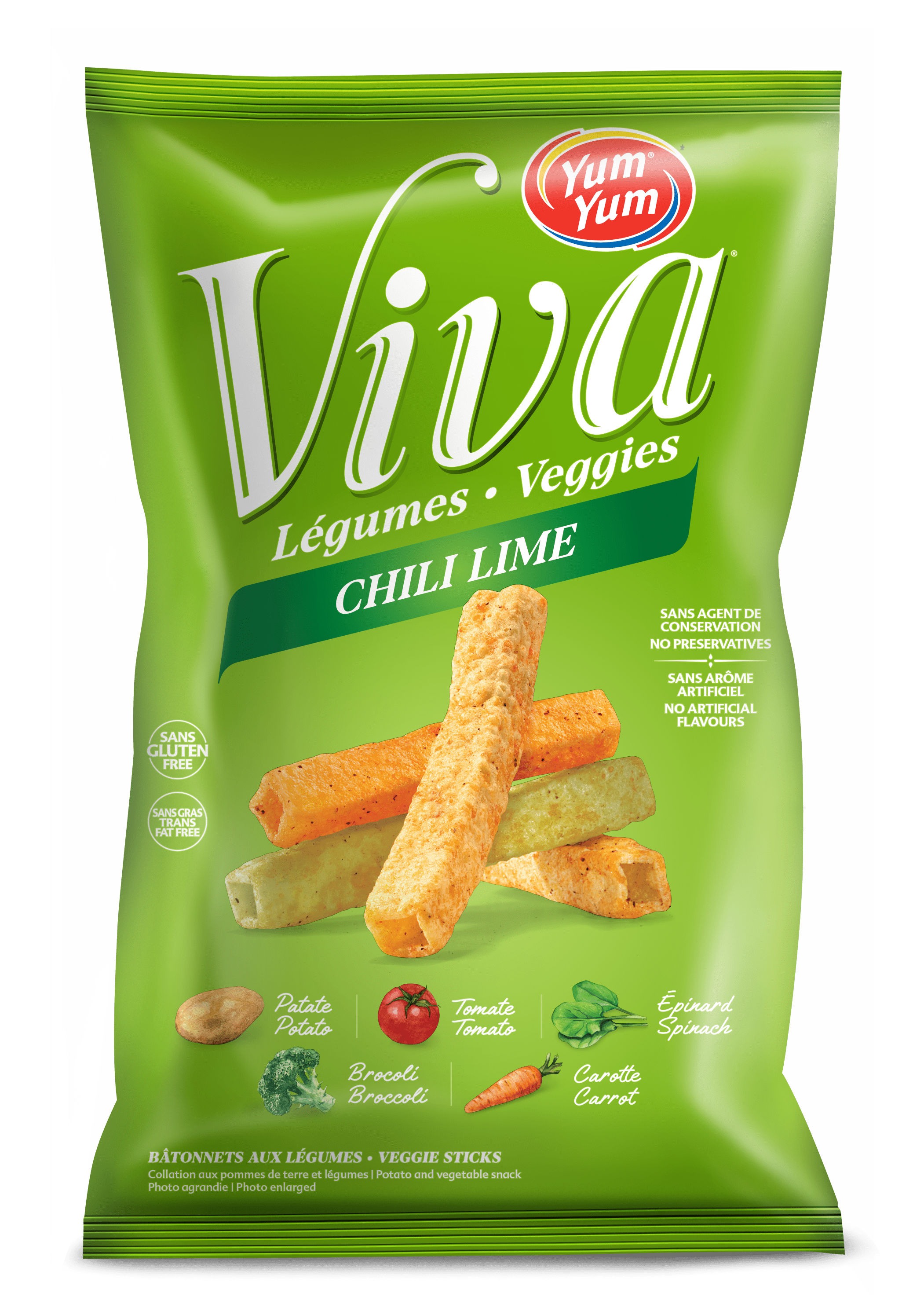Yum Yum Viva vegetable sticks chili lime 150g