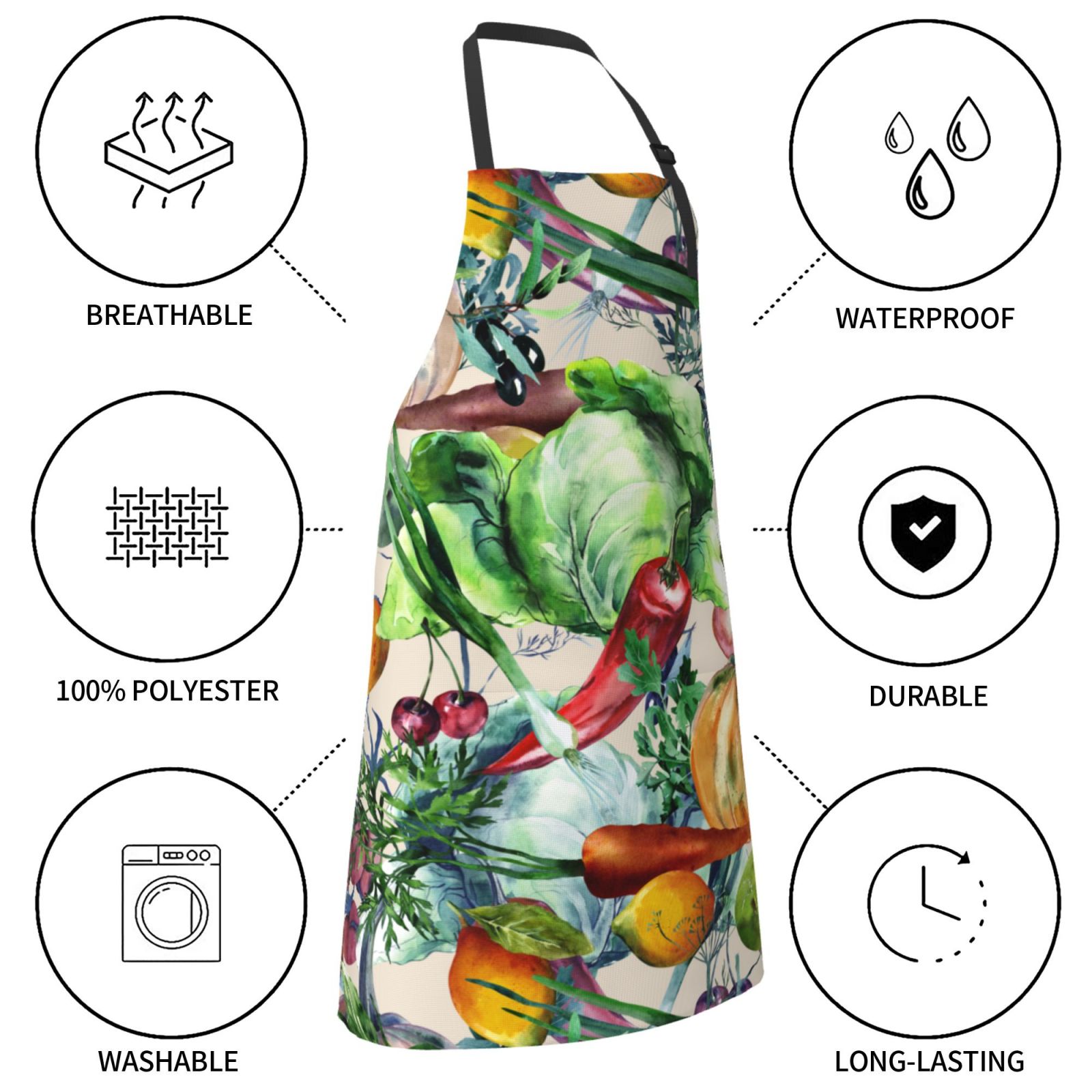 Kdxio Vegan1 Apron with Pockets Adjustable Kitchen Aprons for Men Women Waterproof Aprons for Cooking,Drawing,Crafting, Baking Household Cleaning