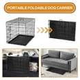 thumbnail image 5 of Dog Crate, 36 Inch Medium Wire Kennel with Divider Panel, Metal Cages with Double Door, Leak-Proof Pan Tray, Folding Portable for Indoor Outdoor Travel, 5 of 6