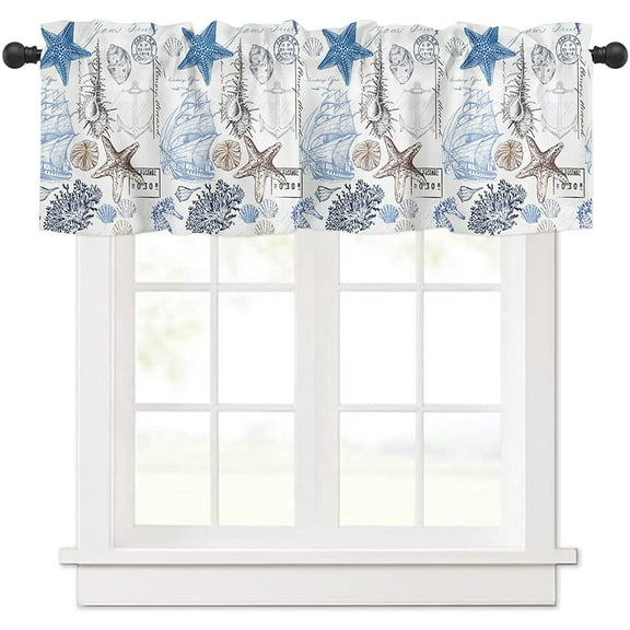 Rdsfhsp Coastal Color 9 Kitchen Curtains, 54 x18 In