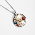 thumbnail image 4 of Baseball Glass Circular Pendant Necklace - Stylish Jewelry Statement Piece, 4 of 5