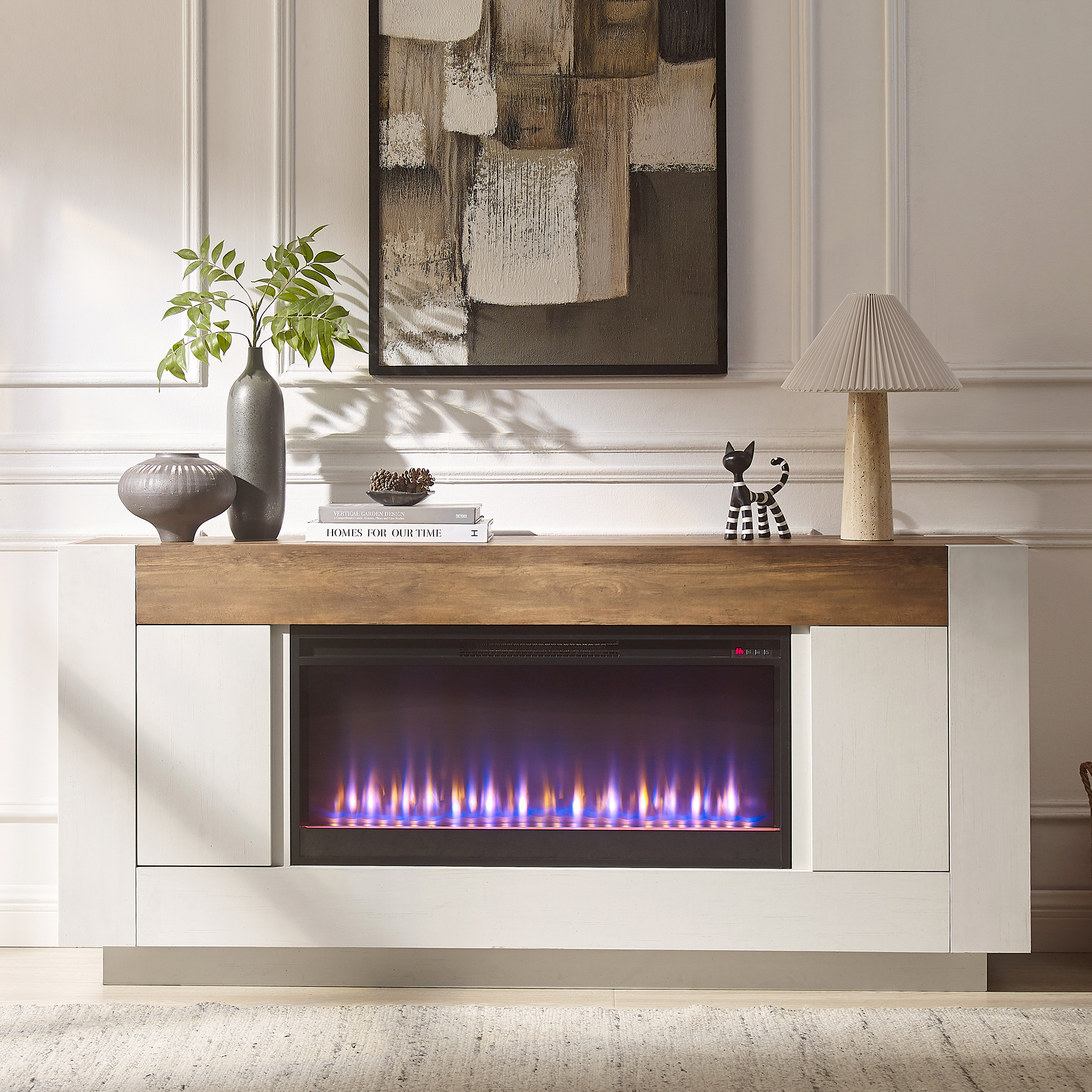KeyWhat 70" Fireplace TV Stand with 36" Crystal Fireplace photo 7