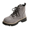 thumbnail image 6 of Womens Combat Boots Faux Suede Lace Up Chunky Platform Lightweight Non Slip Work Hiking Booties, 6 of 7