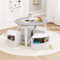 thumbnail image 2 of Costway 5 Piece Kids Play Table and Chairs Set Round Nesting Table Toddler Furniture Gray, 2 of 10