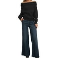 thumbnail image 2 of Women's Off The Shoulder Sweater Long Sleeve Tops 2025 Fall Loose Knit Pullover Sweaters Winter Clothes, 2 of 4