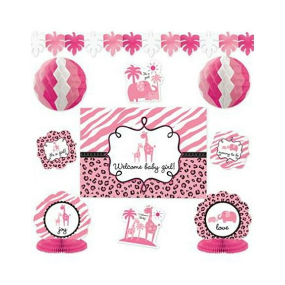 Various Sweet Safari Girl Room Decorating Kit (10pc)