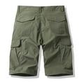 thumbnail image 4 of Coorders George Men's Casual Cargo Shorts, Stretch Elastic Waist Men's Hiking Cargo Shorts with Pockets, Army Green, XXL, 4 of 9