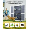 thumbnail image 5 of Lofka Outdoor Storage Cabinet, 63in Wooden Garden Tools Shed with 2 Lockable Doors, Waterproof Roof for Yard Garge Patio Deck Porch, Gray, 5 of 10