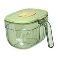 thumbnail image 5 of Ludlz 1 Set Salt Storage Box Transparent with Lid Handle Good Sealing Food Grade Dust-proof Two/Four Compartments Smooth Edge Sugar Container with Spoon Kitchen Gadgets, 5 of 8