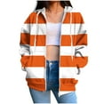 thumbnail image 2 of Fashion Plus Size Pullover Hoodie for Womens Zip Up Solid Color Blocked Striped Printed Pocket Zipper Long Sleeved Hooded Sweatshirt Coat Outwear, 2 of 7