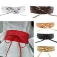 thumbnail image 6 of Eosunjian Waist Belt Firm Soft Faux Leather Self Tie Wide Waist Band for Women Silver Straps style, 6 of 13