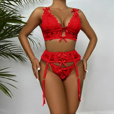 

Bessbest New Intimates Women Lady Fashion Lingerie Roleplay Lingerie Women Red Solid Lace Lingerie