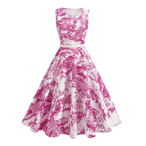 Vestido de Impresión Vintage de las Mujeres, Moda de Verano sin Mangas Maxi para la Fiesta de la Noche Y el Vestido Casual, Sexy Estilo Resort Largo Vestido