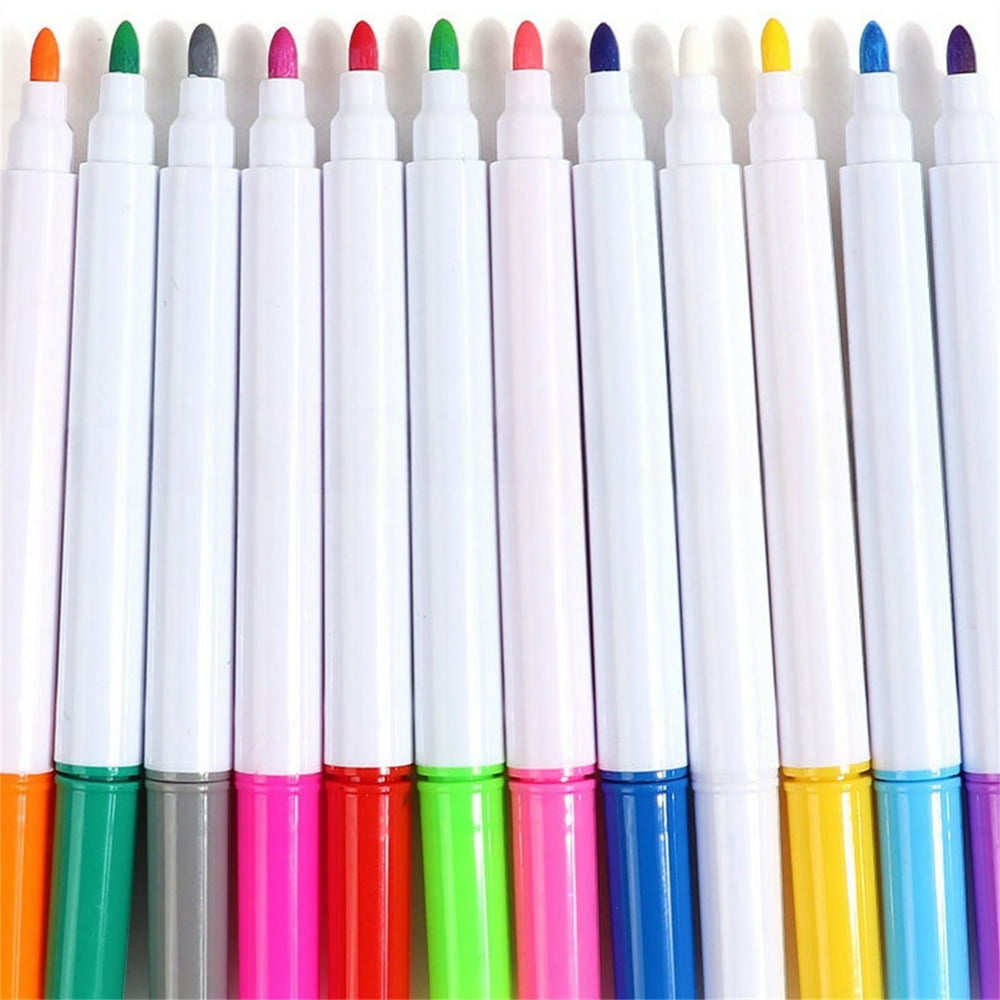 Qooloo 12 Pièces Stylos Effaçables, 0.5mm Schwarz Und Blau Stylo Gomme