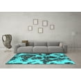 thumbnail image 3 of Ahgly Company Indoor Square Abstract Turquoise Blue Modern Area Rugs, 8' Square, 3 of 4