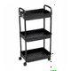 thumbnail image 1 of Carrito Auxiliar Organizador Multiusos 3 Niveles Plastico Negro, 1 of 5