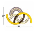 thumbnail image 3 of DecMode Modern Metal Overlapping Semi Circle Design Abstract Wall Décor with Fire Orange, Dark Brown and Patterned Yellow Finish, 38"W x 25"H, 3 of 9