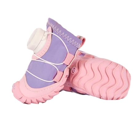 PrimeGo 2Pcs Waterproof Pet Shoes All-Terrain Dog Shoes with Non-Slip Soles And Dial Adjustment Protective Dog Boots for Snow Rainy Days Hot Pavement Hiking