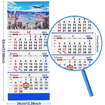 December 2021 To January 2023 Calendar Crday 2022 Calendar, 3-Month Display Wall Calendar, Vertical Calendar With  Thick Paper, 33" X 13", Dec 2021 - Jan 2023, Perfect For Your Busy Schedule  | Walmart Canada