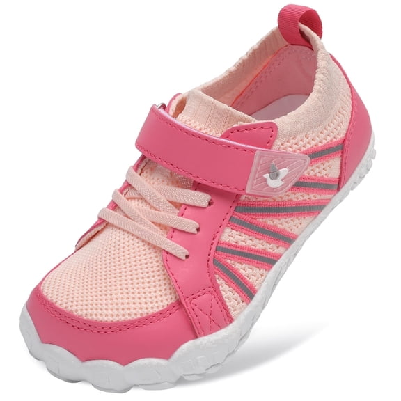 Barerun Kids Shoes Girls Boys Breathable Sneakers Flats,Wide,Anti-Slip,Anti-collision Toe Cap,RosePink,12 Little Kid