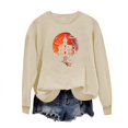 thumbnail image 2 of Inverlee Women's Halloween Sweatshirts Plus Size Pumpkin Ghost Graphic T-shirt Going Out Round Neck Sweatshirt Long Sleeve Tunic Pullover Tops Halloween Costumes, 2 of 4