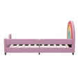 thumbnail image 6 of Rainbow Upholstered Daybed Low to The Ground Design, Twin Size, Colorful & Pink, 6 of 7