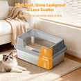 thumbnail image 3 of XL Stainless Steel Cat Litter Box, High Side Litter Box with Non-Stick, Scoop & Odor-Resistant, Metal Cat Pan for Multiple Cats, Rabbits & Small Pets, Easy to Clean, 3 of 7