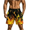 thumbnail image 3 of LIBRCLO Board Shorts for Men Athletic Elastic Waist Flame Printing Beach Shorts Casual Quick Dry Hiking Pants with Pockets and Drawstring, 3 of 8