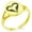 Gold, variant on Stainless Steel Feather Heart Minimalist Oval Top Polished Statement Ring