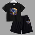 thumbnail image 2 of Conjunto de 2 piezas de camiseta y pantalones cortos informales para niños y adolescentes, de algodón, de manga corta, para verano, 2 of 5