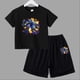 thumbnail image 2 of Conjunto de 2 piezas de camiseta y pantalones cortos informales para niños y adolescentes, de algodón, de manga corta, para verano, 2 of 5