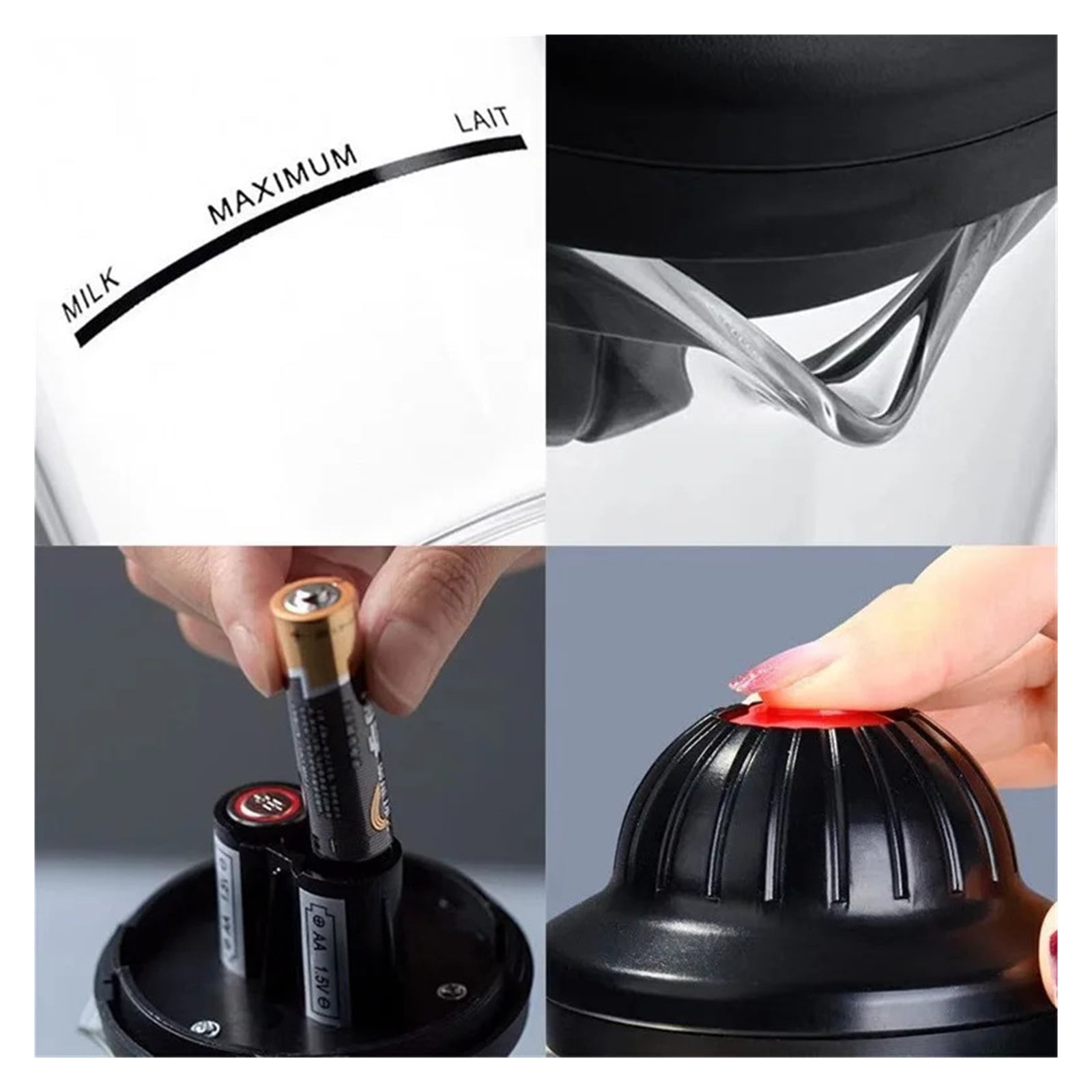 Portable Milk Frother Electric Foamer Coffee Foam Maker Milk Shake Mixer Battery Milk Frother