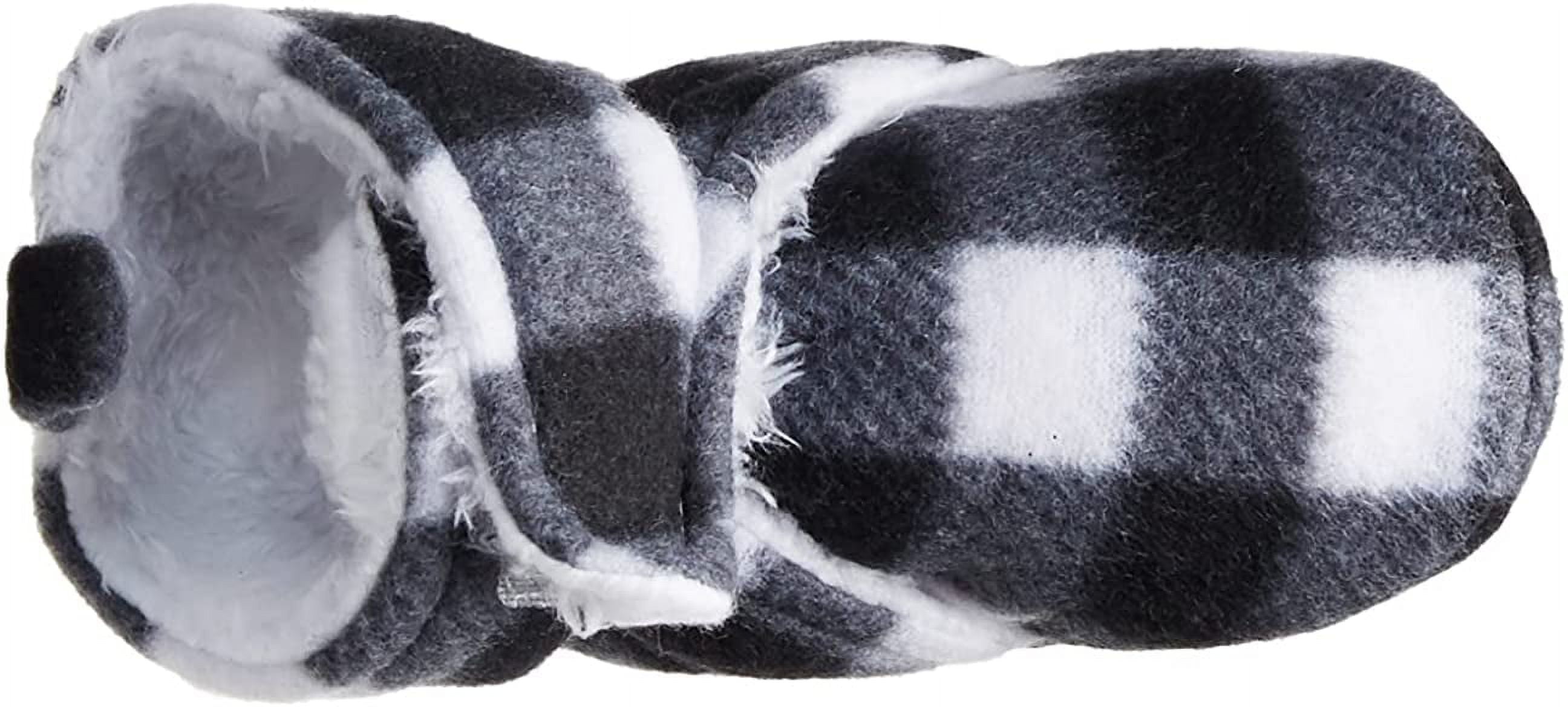 Hudson Baby Baby and Toddler Cozy Fleece and Faux Shearling Booties, Black White Plaid, 18-24 Months