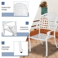 thumbnail image 3 of 9-Piece Patio Cast Aluminum Dining Set, 8 Person Outdoor Dining Furniture Set, includes 84" Oval Table and 8 Chairs with Umbrella Hole for Patio Deck Garden, White, 3 of 7