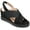 Black, variant on Journee Womens Ronnie Wedge Heel Slip On Sandals