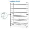 thumbnail image 2 of 3-Tier Shoe Rack, Bextsrack Stackable & Adjustable Wire Grid Shoe Shelf Storage Organizer for Closet Bedroom Entryway, Silver, 2 of 6
