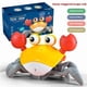 thumbnail image 1 of Baby bath water toy, Crawling Crab Baby Toy, Upgraded Tummy Time Gifts for Newborn Babies 3-6 6-12 Month, Light-Up Walking Dancing Moving Crab with Music & Obstacle Avoidance, Rechargeable (Orange), 1 of 5